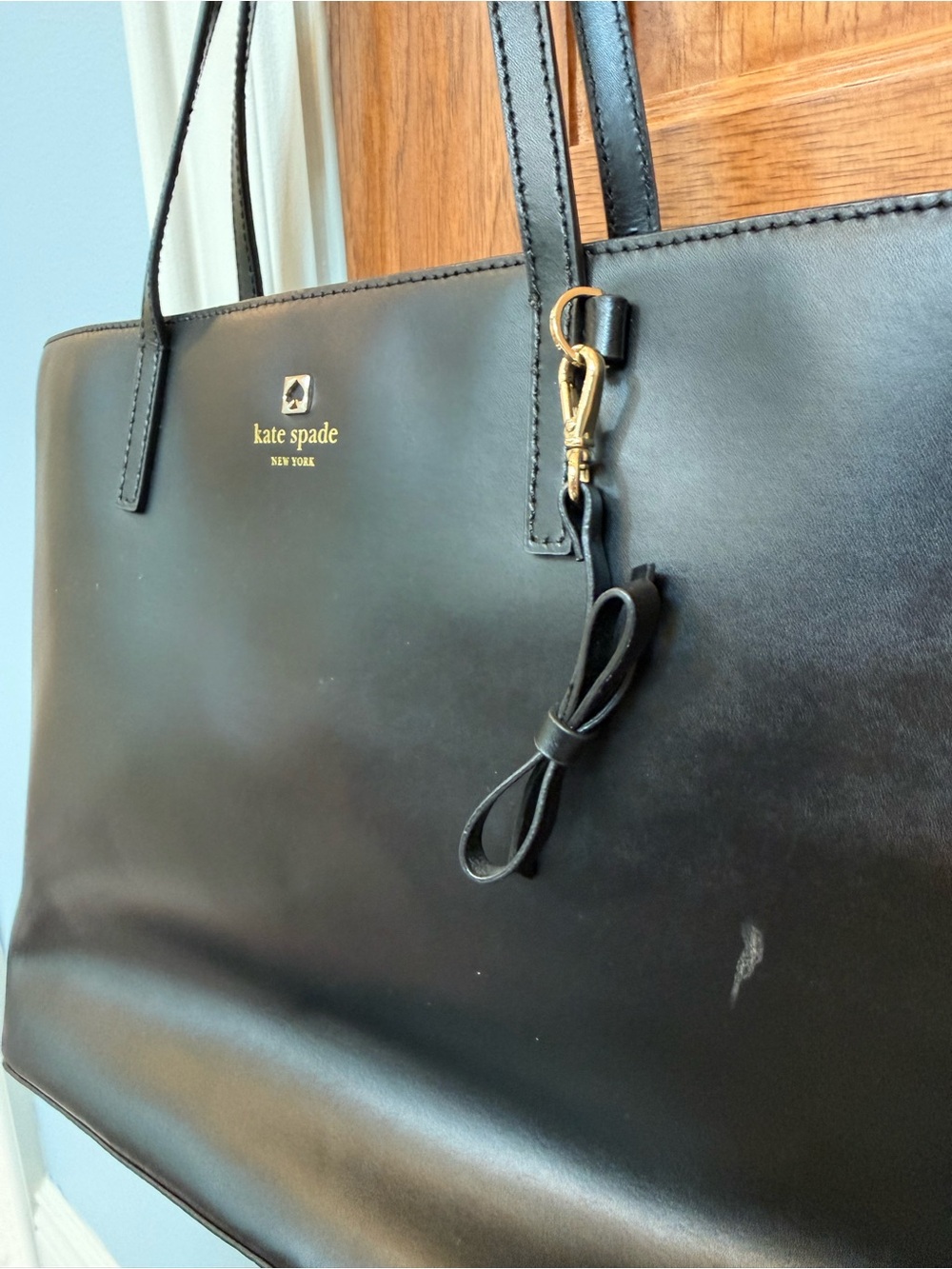 kate spade New York Black Leather Tote Bag - Picture 7 of 15
